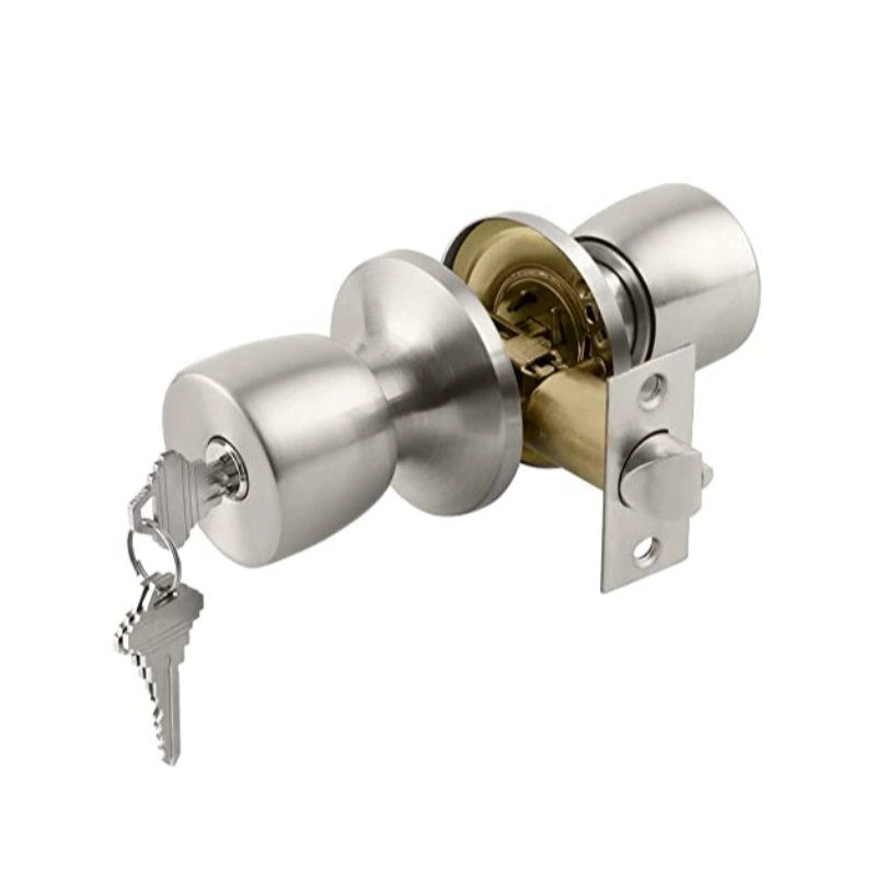 Keyed Entry Door Knob with Lock, Tulip Exterior and Interior Door Handle,