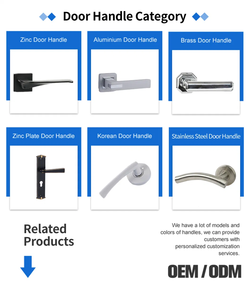 Wave Shapes Zinc Alloy Wooden Door Lever with Round Rosette