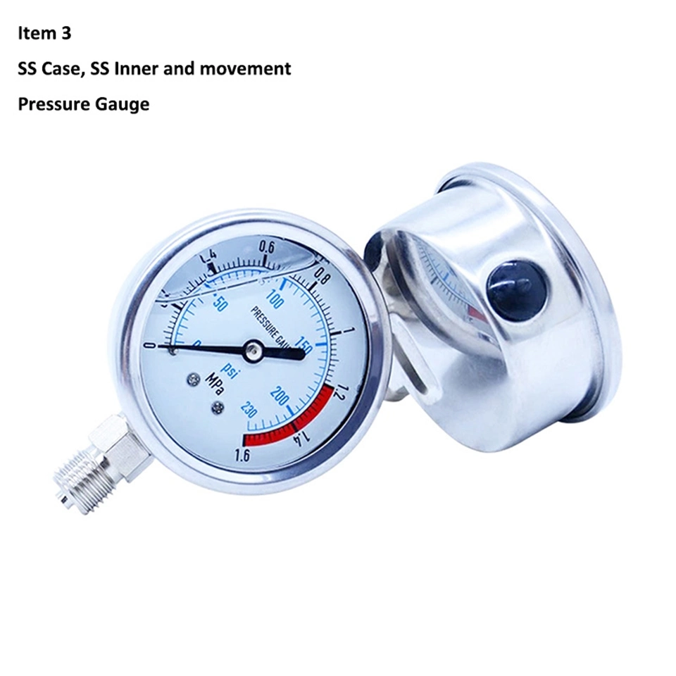 Bourdon Tube Pressure Gauge Black Phenolic Case 100mm 0-2000psi, Process Pressure Gauge