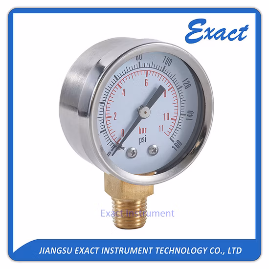 Dry Bourdon Tube Air Pressure Gauge with Chormed Case Hydraulic Gauges Manometers