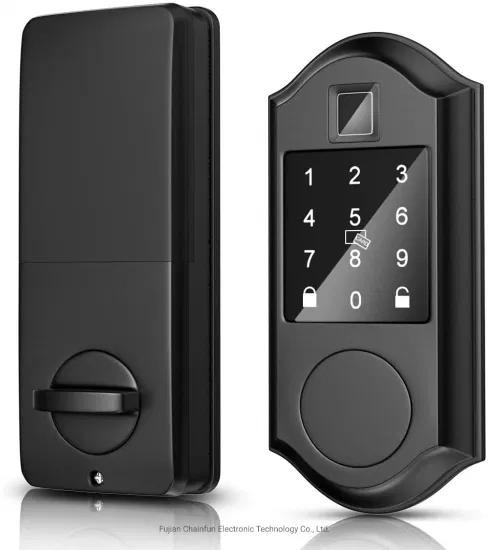 Satin Nickel Smart Door Lock with Alarm Blue Tooth User Code Digital Electronic Smart Lock Smart Deadbolt Lock Set