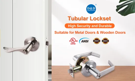 Classic Design of Door Lever with Straight Handle in Satin Nickel