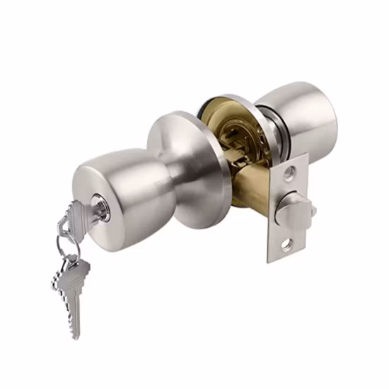 Keyed Entry Door Knob with Lock, Tulip Exterior and Interior Door Handle,