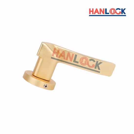 Wave Shapes Zinc Alloy Wooden Door Lever with Round Rosette