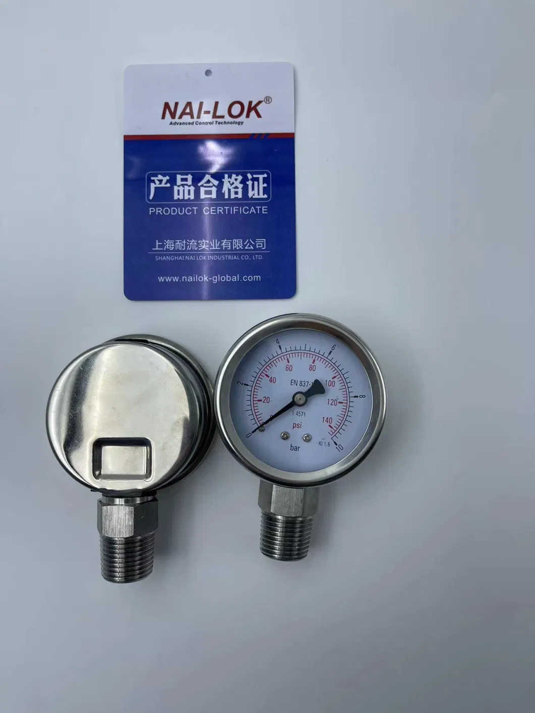 Nailok 6000 Psi Air Pressure Gauge for Gaseous and Liquid Media