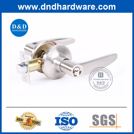 Classic Design of Door Lever with Straight Handle in Satin Nickel