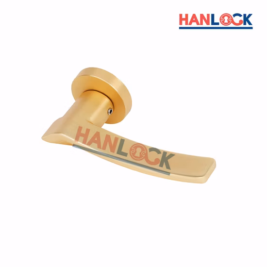 Wave Shapes Zinc Alloy Wooden Door Lever with Round Rosette
