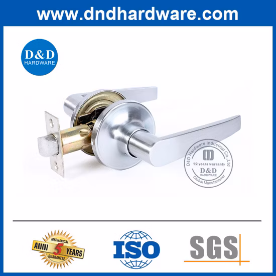 Classic Design of Door Lever with Straight Handle in Satin Nickel