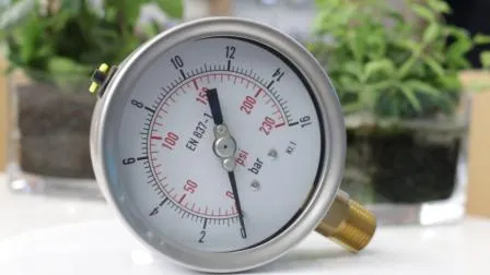 Heavy Duty Pressure Gauge Liquid Fillable Manometer Stainless Steel Pressure Gauge